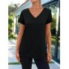 imageAUTOMET TShirts Short Sleeve V Neck Tees Tops for Women Fashion Trendy Lightweight Soft Casual Summer Outfits Clothes 2025Black