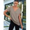 imageAUTOMET TShirts Short Sleeve V Neck Tees Tops for Women Fashion Trendy Lightweight Soft Casual Summer Outfits Clothes 2025Coffegrey