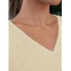 imageAUTOMET TShirts Short Sleeve V Neck Tees Tops for Women Fashion Trendy Lightweight Soft Casual Summer Outfits Clothes 2025Cream