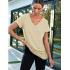 imageAUTOMET TShirts Short Sleeve V Neck Tees Tops for Women Fashion Trendy Lightweight Soft Casual Summer Outfits Clothes 2025Cream