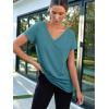 imageAUTOMET TShirts Short Sleeve V Neck Tees Tops for Women Fashion Trendy Lightweight Soft Casual Summer Outfits Clothes 2025Darkblue
