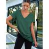 imageAUTOMET TShirts Short Sleeve V Neck Tees Tops for Women Fashion Trendy Lightweight Soft Casual Summer Outfits Clothes 2025Darkgreen
