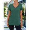 imageAUTOMET TShirts Short Sleeve V Neck Tees Tops for Women Fashion Trendy Lightweight Soft Casual Summer Outfits Clothes 2025Darkgreen