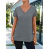 imageAUTOMET TShirts Short Sleeve V Neck Tees Tops for Women Fashion Trendy Lightweight Soft Casual Summer Outfits Clothes 2025Darkgrey