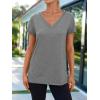imageAUTOMET TShirts Short Sleeve V Neck Tees Tops for Women Fashion Trendy Lightweight Soft Casual Summer Outfits Clothes 2025Grey