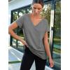 imageAUTOMET TShirts Short Sleeve V Neck Tees Tops for Women Fashion Trendy Lightweight Soft Casual Summer Outfits Clothes 2025Grey