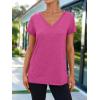imageAUTOMET TShirts Short Sleeve V Neck Tees Tops for Women Fashion Trendy Lightweight Soft Casual Summer Outfits Clothes 2025Hotpink