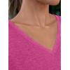 imageAUTOMET TShirts Short Sleeve V Neck Tees Tops for Women Fashion Trendy Lightweight Soft Casual Summer Outfits Clothes 2025Hotpink