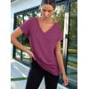 imageAUTOMET TShirts Short Sleeve V Neck Tees Tops for Women Fashion Trendy Lightweight Soft Casual Summer Outfits Clothes 2025Purple