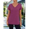 imageAUTOMET TShirts Short Sleeve V Neck Tees Tops for Women Fashion Trendy Lightweight Soft Casual Summer Outfits Clothes 2025Purple