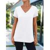 imageAUTOMET TShirts Short Sleeve V Neck Tees Tops for Women Fashion Trendy Lightweight Soft Casual Summer Outfits Clothes 2025White