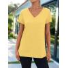 imageAUTOMET TShirts Short Sleeve V Neck Tees Tops for Women Fashion Trendy Lightweight Soft Casual Summer Outfits Clothes 2025Yellow