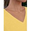 imageAUTOMET TShirts Short Sleeve V Neck Tees Tops for Women Fashion Trendy Lightweight Soft Casual Summer Outfits Clothes 2025Yellow
