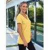 imageAUTOMET TShirts Short Sleeve V Neck Tees Tops for Women Fashion Trendy Lightweight Soft Casual Summer Outfits Clothes 2025Yellow