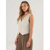 imageAUTOMET Vest for Women Summer Tops Spring Outfits Linen 2025 Fashion Button Down Sleeveless Business Casual Dressy ClothesApricot
