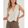 imageAUTOMET Vest for Women Summer Tops Spring Outfits Linen 2025 Fashion Button Down Sleeveless Business Casual Dressy ClothesApricot