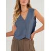imageAUTOMET Vest for Women Summer Tops Spring Outfits Linen 2025 Fashion Button Down Sleeveless Business Casual Dressy ClothesBlue