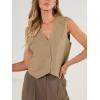 imageAUTOMET Vest for Women Summer Tops Spring Outfits Linen 2025 Fashion Button Down Sleeveless Business Casual Dressy ClothesKhaki