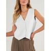 imageAUTOMET Vest for Women Summer Tops Spring Outfits Linen 2025 Fashion Button Down Sleeveless Business Casual Dressy ClothesWhite