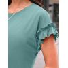 imageAUTOMET Womens Short Sleeve Tops Summer Tshirts Casual 2025 Cute Ruffle Crewneck Trendy Fashion Dressy Cute Work OutfitsGreen