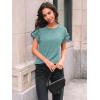 imageAUTOMET Womens Short Sleeve Tops Summer Tshirts Casual 2025 Cute Ruffle Crewneck Trendy Fashion Dressy Cute Work OutfitsGreen