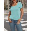 imageAUTOMET Womens Tops Casual Spring Summer Tshirts 2025 Short Sleeve Square Neck Basic Tee OutfitsAqua