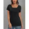 imageAUTOMET Womens Tops Casual Spring Summer Tshirts 2025 Short Sleeve Square Neck Basic Tee OutfitsBlack