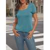 imageAUTOMET Womens Tops Casual Spring Summer Tshirts 2025 Short Sleeve Square Neck Basic Tee OutfitsBlue Green
