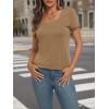 imageAUTOMET Womens Tops Casual Spring Summer Tshirts 2025 Short Sleeve Square Neck Basic Tee OutfitsCoffee