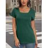 imageAUTOMET Womens Tops Casual Spring Summer Tshirts 2025 Short Sleeve Square Neck Basic Tee OutfitsDark Green