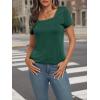 imageAUTOMET Womens Tops Casual Spring Summer Tshirts 2025 Short Sleeve Square Neck Basic Tee OutfitsDark Green