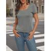 imageAUTOMET Womens Tops Casual Spring Summer Tshirts 2025 Short Sleeve Square Neck Basic Tee OutfitsGrey