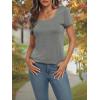 imageAUTOMET Womens Tops Casual Spring Summer Tshirts 2025 Short Sleeve Square Neck Basic Tee OutfitsGrey