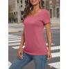 imageAUTOMET Womens Tops Casual Spring Summer Tshirts 2025 Short Sleeve Square Neck Basic Tee OutfitsHot Pink