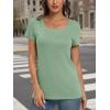 imageAUTOMET Womens Tops Casual Spring Summer Tshirts 2025 Short Sleeve Square Neck Basic Tee OutfitsLight Green