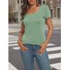 imageAUTOMET Womens Tops Casual Spring Summer Tshirts 2025 Short Sleeve Square Neck Basic Tee OutfitsLight Green