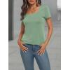 imageAUTOMET Womens Tops Casual Spring Summer Tshirts 2025 Short Sleeve Square Neck Basic Tee OutfitsLight Green