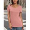 imageAUTOMET Womens Tops Casual Spring Summer Tshirts 2025 Short Sleeve Square Neck Basic Tee OutfitsPink