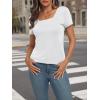 imageAUTOMET Womens Tops Casual Spring Summer Tshirts 2025 Short Sleeve Square Neck Basic Tee OutfitsWhite