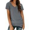 imageAUTOMET TShirts Short Sleeve V Neck Tees Tops for Women Fashion Trendy Lightweight Soft Casual Summer Outfits Clothes 2025Darkgrey