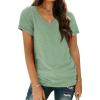 imageAUTOMET TShirts Short Sleeve V Neck Tees Tops for Women Fashion Trendy Lightweight Soft Casual Summer Outfits Clothes 2025Green