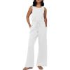 imageAUTOMET Womens Jumpsuits Dressy Summer Outfits Casual Sleeveless Wide Leg Long Pants Rompers Fashion ClothesWhite