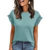 imageAUTOMET Womens Short Sleeve Tops Summer Tshirts Casual 2025 Cute Ruffle Crewneck Trendy Fashion Dressy Cute Work OutfitsGreen