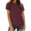 imageAUTOMET Womens Tops Business Casual Basic T Shirts Loose Fit Crewneck Short Sleeve Tee Summer Outfit Trendy Cute ClothesWine Red