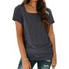 imageAUTOMET Womens Tops Casual Spring Summer Tshirts 2025 Short Sleeve Square Neck Basic Tee OutfitsBlack Grey