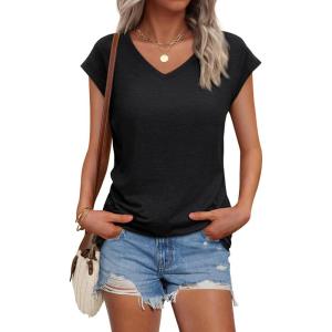 imageAUTOMET Summer Tops for Women T Shirts 2025 Beach Vacation Fashion Spring Dressy Business Casual Outfits Workout Boho ClothesBlack