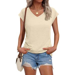 imageAUTOMET Summer Tops for Women T Shirts 2025 Beach Vacation Fashion Spring Dressy Business Casual Outfits Workout Boho ClothesCream