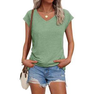 imageAUTOMET Summer Tops for Women T Shirts 2025 Beach Vacation Fashion Spring Dressy Business Casual Outfits Workout Boho ClothesLightgreen
