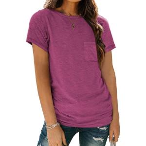 imageAUTOMET Womens Tops Business Casual Basic T Shirts Loose Fit Crewneck Short Sleeve Tee Summer Outfit Trendy Cute ClothesPurple