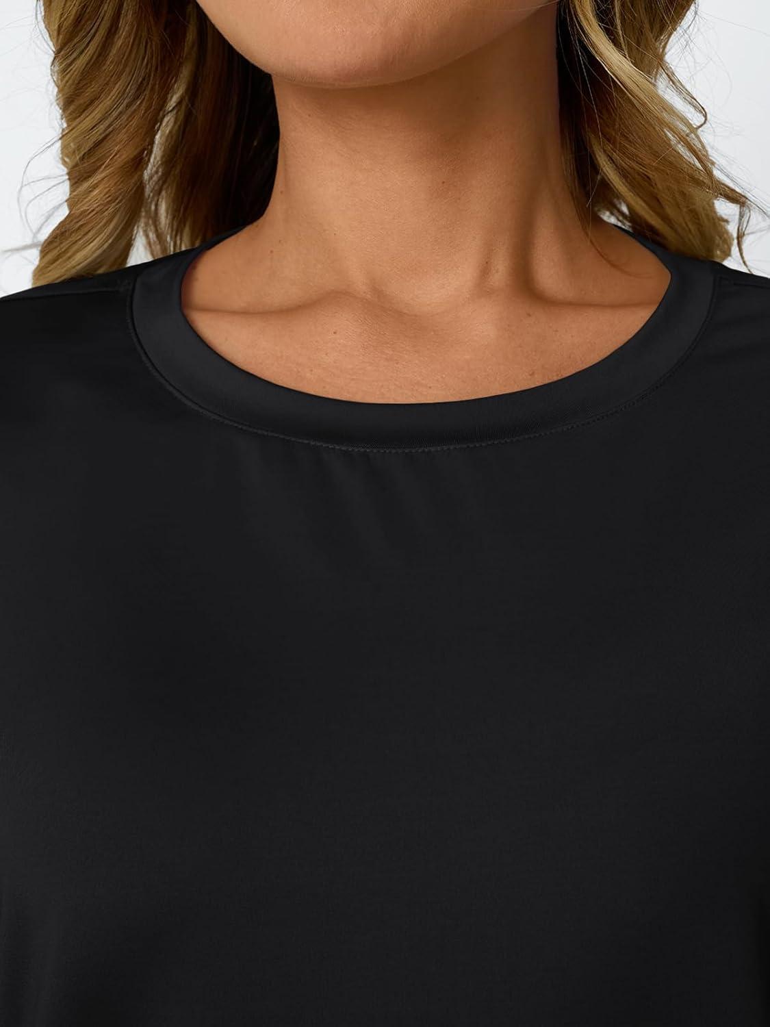imageAUTOMET Womens Workout Tops Short Sleeve Gym Shirts Summer Athletic Yoga Tshirts Loose Fit Casual Clothes 2025Black